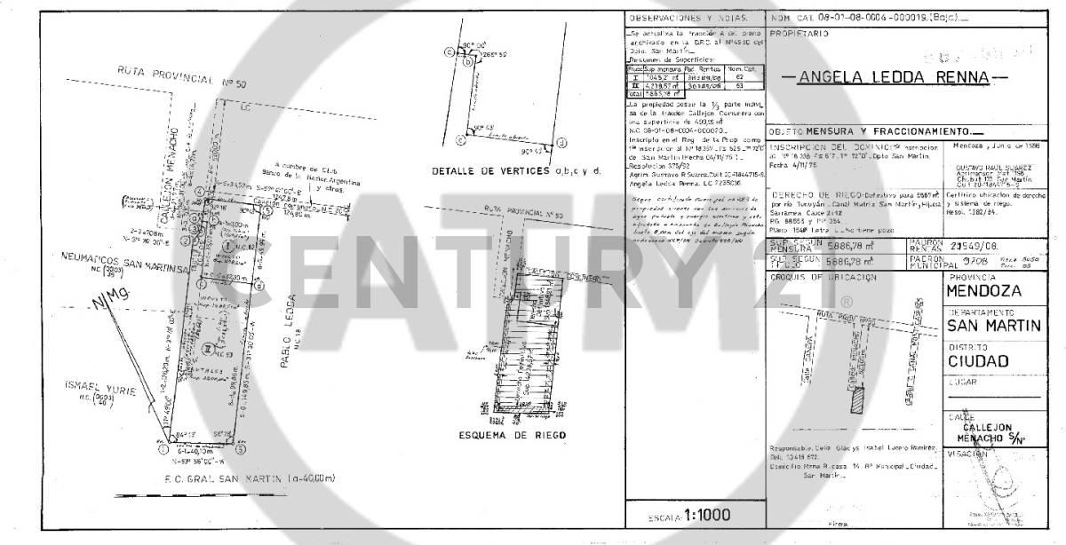 Terreno en Venta en San Martin, Mendoza
