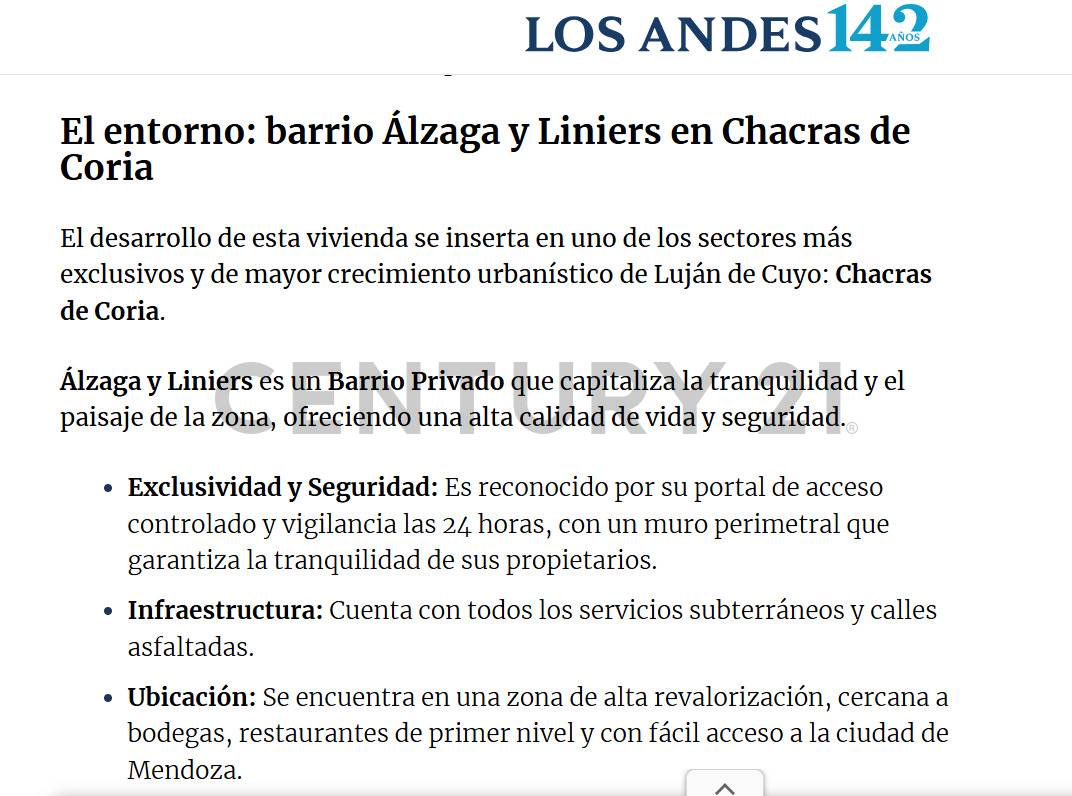Terreno en Venta en Lujan de Cuyo, Mendoza
