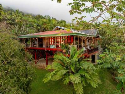 Una residencia artesanal inmersa en la naturaleza sobre el dosel Vista al mar Casa arquitectónica