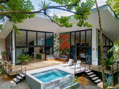Villa Rainforest con piscina y arroyo